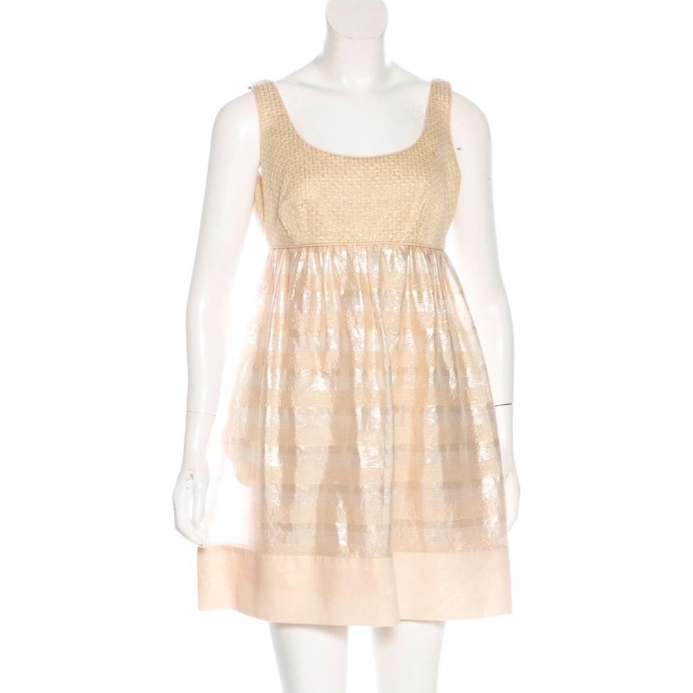 Diane Von Furstenberg Striped Midi Dress Gold Size 0